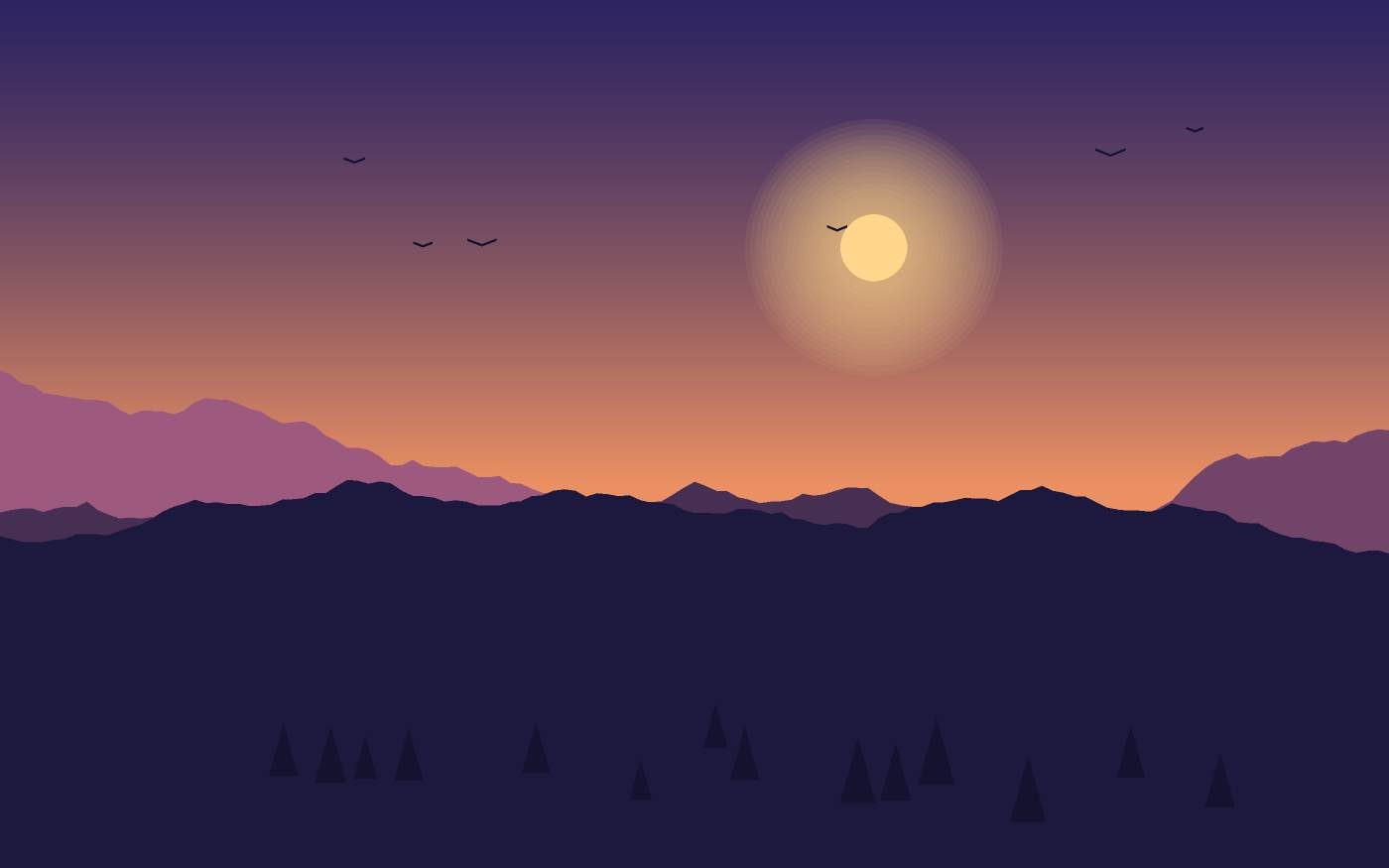 Ilustração de uma paisagem