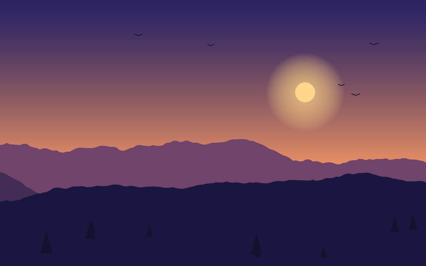 Ilustração de uma paisagem